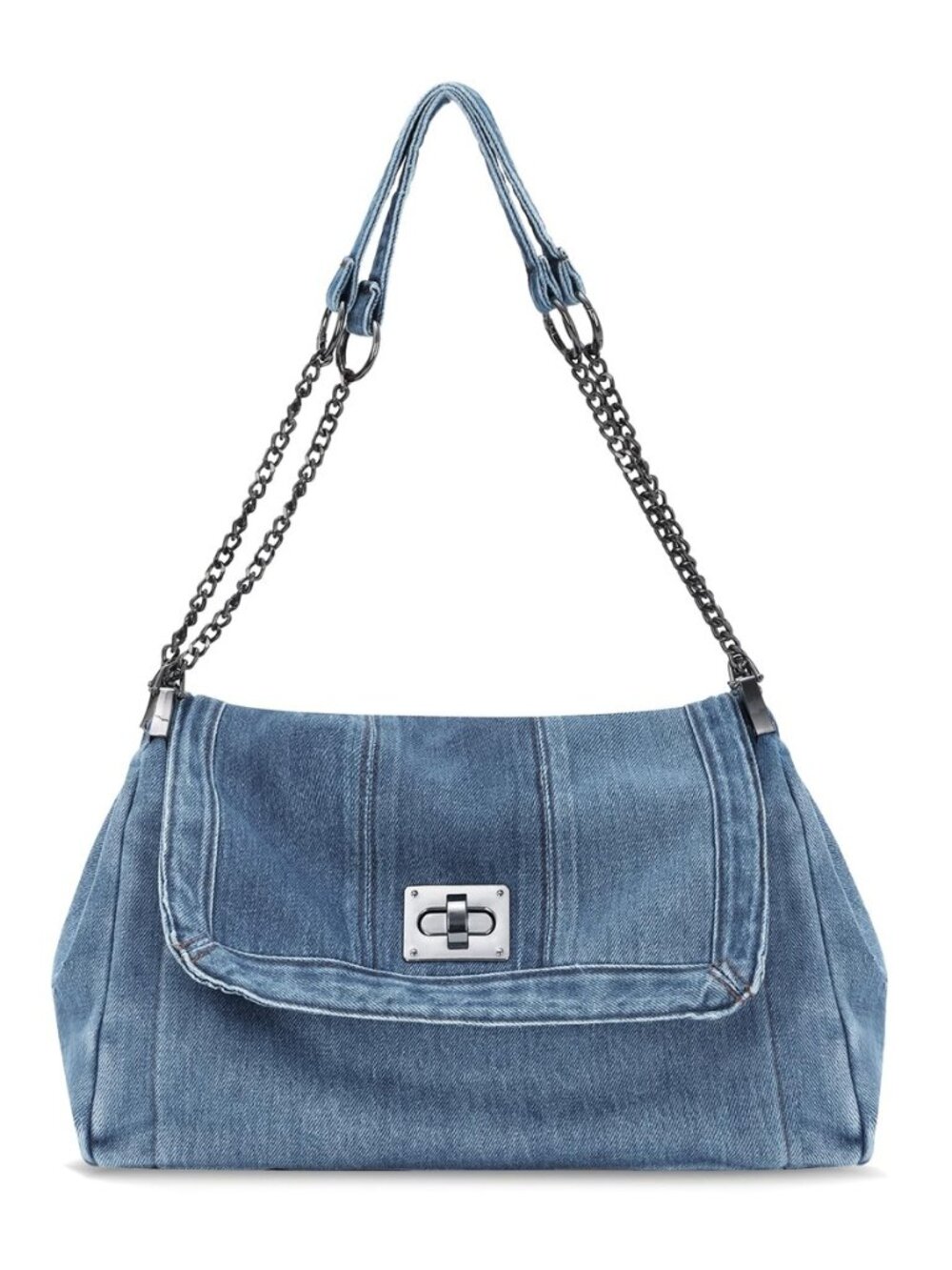Denim Shoulder Bags for Women Retro Hobo Purse With Adjustable Chain Fashion
